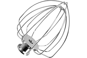 K45WW Batidor de 6 Alambres para KitchenAid 4.5-5 Cuartos Tilt-Head Batidoras Serie Artisan & Classic de MMOBIEL – Accesorio de Aluminio - Pasteles Mayonesa Batidor - Sólo Lavar a Mano