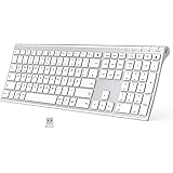 Bluetooth Tastatur - Kabellose Tastatur Wieder aufladbare, Bluetooth+Bluetooth + 2,4 G 3 Kanäle Tastatur, ultraflache Dual-Mo