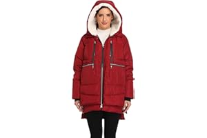VOGMATE Doudoune à Capuche pour Femme Hiver Chaud Épais Doudoune Manteau Coupe-vent pour Femme