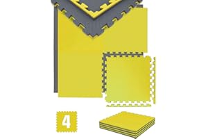 ‎EYEPOWER EYEPOWER Trainingsmatte 2cm Extra-Dick: 1m² 4 Große EVA 50x50 Bodenmatten - Bodenschutzmatte 100x100 cm Turnmatte Fitness Sport Matte Fitnessraum Puzzlematte Fitnessmatte Sportmatte Bodenmatte