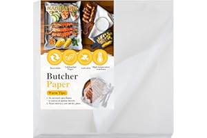 NACHLYNN 70 Precut White Butcher Paper Sheets - 12 x 12 in Square Meat Wrapping Paper - Heat Press Friendly