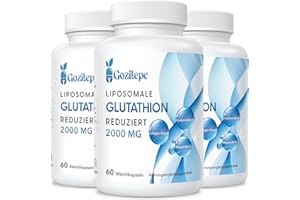 ‎GOZITEPE Liposomales Glutathion reduziert 2000mg pro Portion | Glutathion Ergänzung mit Hyaluronsäure + Kollagenpeptid + Resveratrol | 10x bessere Absorption (60 Stück (3er-pack))