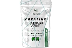 Foodelis Mikroniserat Kreatinmonohydrat i Pulver 1 kg, 333 Portioner | 100% Kreatinmonohydrat