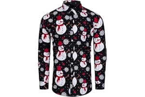 TUNEVUSE Weihnachtshemd Herren Ugly Christmas Hemden Männer Langarm Für Weihnachtshemd Slim Fit Hemd Weihnachten Lustig