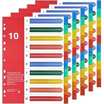 Lot De 60 Intercalaires Multicolores A4 Pour Classeurs - 5 Couleurs - Pour école, Bureau, Organisation