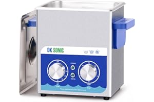 DK SONIC Limpiador Ultrasónico, Limpiador Ultrasónico de Joyas de Acero Inoxidable de 2L 60W con Calentador y Temporizador Mecánico para Lmpiar Joyas, Anteojos, Monedas (Cesta Incluida)