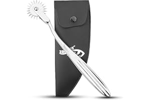 ZAMAHA UK Neurological Pinwheel, 16 cm Surgical Steel Sensory Testing Tool with Leather Pouch, Silver