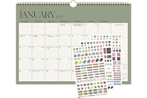 KOOLSTUFFS Wall Calendar 2025 UK - 2025 Monthly Calendar Month to View A4 Landscape Format (38 x 29 cm) from Jan 2025 to June 2025 for Home Office Planning and Organizing.