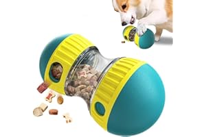 EPODA Jouet pour Chien Indestructible, Jouets pour Chiens Interactif de Mangeoire, Distributeur Croquettes Jouet Occupation pour Chiot, Cadeau d'anniversaire pour Chien à Couinement (Bleu)