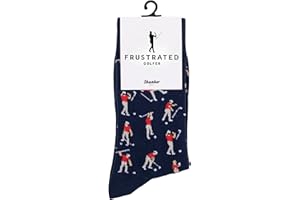 Shanker Golf Socks - Funny Angry Golfer Socks - Funny Golf Gift for Men - 1 Pair, Blue, Size 9-12 UK - Fun Novelty Golf Socks