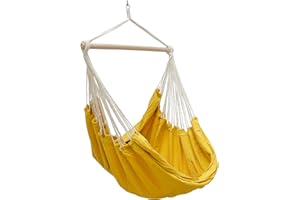 AMANKA XXL Płótno Wiszące Siedzisko 185x130cm Hamak do siedzenia Żółty Frezja