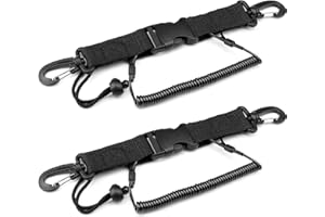 CHSEROK Coil Lanyard, 2 Pieces Coiled Lanyard, Dive Ready ABS Material Lanyards Lock, for Diving, Snorkeling, Underwater Photography, Rock Climbing, Mountaineering, Rafting