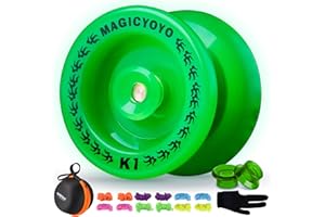 YOSTAR JoJo Responsive Yoyo für Kinder Anfänger, Trick Yo-Yo K1 Glow in The Dark, Kunststoff Kinder JoJo Einfach zu Spielen, Mit 12 Yoyo Schnur, Fall, Handschuhe, 2 Hubstacks