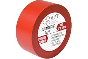 APT ADVANCED POLYMER TAPE APT, (2-inch Width X 36 Yds Length) Single Roll PVC Marking Tape, Premium Vinyl Safety Marking and Dance Floor Splicing Tape, 6 mil Thick, (2-inch Red)
