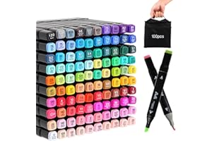 ‎KEBUYE Kebuye Alkohol Marker Set, Alcohol Twin Marker 100 Farben, Meißel & Feine Verdoppelt Spitzt Alkohol Permanenter Marker Stifte für Manga, Design, Malerei, Zeichnung