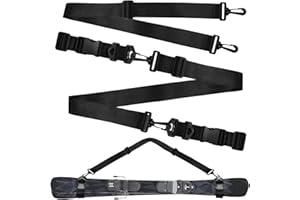 MOVYEE Tracolla per Sci Regolabile,2 Ski Cinghia Spalle,Trasporto Sci,Porta Sci,Tappetino Yoga,Bicicletta per Bambini