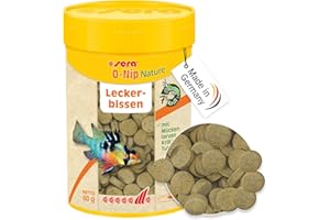 sera O-Nip Nature 100 Tabs 2.1 oz | Complete Feed for all Ornamental Fish | Adhesive Tablets Stick to the Aquarium Glass | High Protein | No Dyes & Preservatives | With Bloodworms, Krill & Tubifex