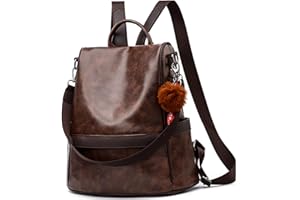 ECOTISH Damen Soft PU Leder Rucksack Handtasche Schultertasche All in One Multifunktions Anti Diebstahl Tasche Wasserdichte Rucksack