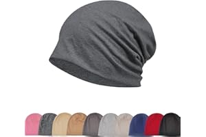 Leichte Beanie-Mütze – Baumwoll-Kopfbedeckung, dünne Strickmütze: Chemo-Mütze für Herren und Damen, ideal für Radsport, Unterziehen & Schlaf.