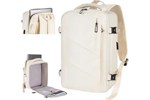Gluckstar Mochila Viaje Cabina Avion 40X20X25 para Ryanair/Vueling, Maletas de Viaje Cabina Avion Bolsa de Cabina 20L, Mujer Hombre Equipaje de Mano Avion Mochila Portatil Senderismo Backpack Beige