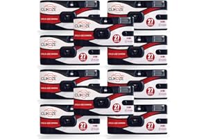 Clikoze Disposable Camera with 27 Exposures, ISO 400 Ultramax 35mm Film Single-Use Camera with Flash 10 Pack for Weddings, Birthdays and Parties