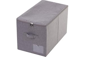 AMONSEN AMX 56 (L) X32 (W) X33cm (H), Cestini portaoggetti per Abbigliamento Invernale con Coperchio, Compatibile con Armadio Ikea Pax, Grigio Scuro