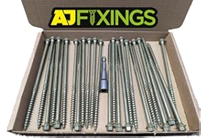 AJ TIMBER Box 25 - AJFixings Timber Hex Head Exterior Green Decking Frame Fixing Screws (100mm)
