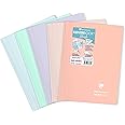 Clairefontaine - Ref 376481C - Koverbook Blush Wirebound Notebook (160 pages) - 21 x 29.7cm Size, Square Ruling, 90gsm Brushed Vellum Paper, Pastel Polypro Cover - Random Colour