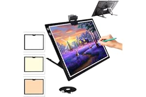 iodoo Mesa de luz A3, Almohadilla de Luz LED 3000-6500K Regulable, 2500 mAh, Tablero de Luz Recargable, Luz de Dibujo para Pintura con Diamantes, Pintura, Animación, Bocetos