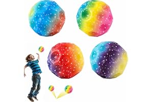 DREAKU 4 Stück Mehrfarbige Sprunghoch Moon Bälle - Astro Jump Ball, Spaceballs, Interaktives Spielzeug zum Stressabbau, Springball für Kinder, geeignet für Drinnen und Draußen