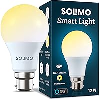 Amazon Brand - Solimo Wi-Fi Smart Light, 12W, B22 Holder, Alexa Enabled (Yellow/Light Yellow/White)