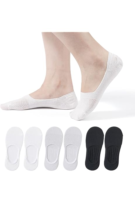 6 Paires Chaussettes Invisibles AYPOW Femme - Nylon Respirant, Anti-Dérapant | Taille 35-40