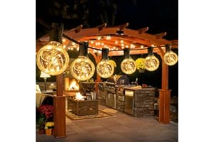 SHUWOSMART Led Lichterkette Außen Strom, 23M Lichterkette Outdoor mit 50+2 G40 bruchsichen Glühbirnen, IP44 Wasserdicht Lichterketten Außenbereich für Weihnachten, Halloween, Hochzeit, Party Warmweiß