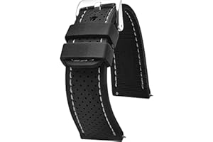 STUNNING SELECTION ALPINE Sporty Premium Soft Silicone Adjustable Watch Band - Replacement Rubber Watch Bands for Women & Men - Waterproof Quick Release Watch Straps - Compatible with Regular & Smart Watch Bands