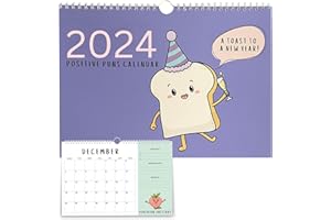 2024 Motivational Wall Calendar January To December 2024 12 Month Calendar Hanging Month To View Monthly Planner Positivity Positive Puns Secret Santa Christmas Gifts BYANIKA