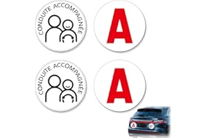 WQNNQW 4 Pièces Conduite Accompagnée Magnetique, 2 Styles Conduite Supervisée Magnetique, Disque Conduite Accompagnée, Imperméable Réutilisable (15 cm)