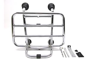 STREETPARTS24 Chrom Gepäckträger Vorne Klappbar passend für Vespa Primavera & Sprint 50 125 150 (ab 2013)