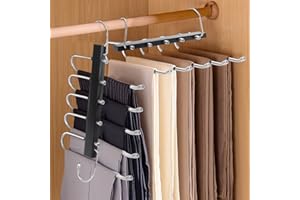 ‎TAOPE TAOPE Hosenbügel Kleiderbügel Platzsparend, 2 Stück Edelstahl Hosenbügel Faltbar Kleiderbügel Multifunktional Hosenhalter, rutschfest Bügel für Hosen Rock Schals Jeans Kleidung Handtücher - Schwarz