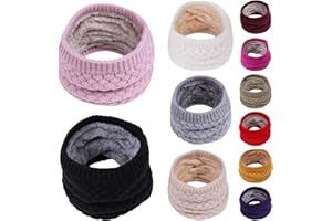 TOMORTSUN Kinder Schals Baumwolle Kinder Loop Schal Strickschal Herbst Winter Warmer Fleece Flauschig Schal Halsband Halswärmer Rundschal Kleinkinderschals für Jungen Mädchen
