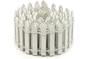 Matedepreso Miniature Fairy Garden Kit Wood Fence Terrarium Doll House DIY Accessories Decor(5CM,White)