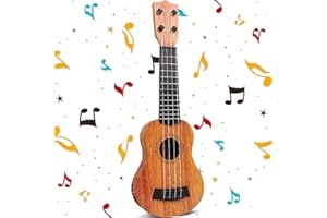 YOIHUQI 38cm Ukelele de Juguete para Niños, Guitarra Infantil, Soprano Juguete, Guitarra Ukelele, Juguete Musical de Guitarra con 4 Cuerdas Ajustables, para Principiantes, Niños