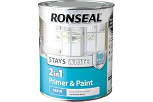 Ronseal Stays White 2 IN 1 Primer and Paint Satin 750ml