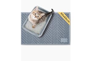 ‎PIUPET PiuPet® Premium Cat Litter Mat Extra Large 90 cm x 60 cm in Stylish Design Increases Cleanliness around Cat Litter Tray Mat Cat Litter Tray XXL, 90cm x 60cm, grey