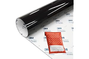 SOLAR SYSTEMS 3M – Autocollant Voiture, Film Teinté, Covering Noir Voiture, Autocollant Moto, Emballage – Application Facile, Retrait sans Traces – G12 2080 Noir Brillant - 152x50