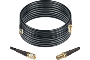 Maswell Câble coaxial équivalent LMR200 de 5 m, 50 Ohm à Faible Perte SMA mâle vers SMA Femelle pour 5G 4G+ LTE WiFi Cellulaire GPS GNSS Routeur Antenne Externe extérieure (Pas pour TV)