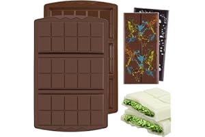 ZUGHXMS Moule a Tablette de Chocolats Dubai Silicone,Moule Barre Pepites De Chocolat Forme Carrée Grand Démoulage Facile Pour Protéiné Dragées Céréales(2 Pièces)