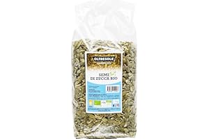 Oltresole, Semillas de Calabaza Ecológicas Decorticadas 1 kg, Semillas Crudas Aceitosas Ecológicas, Sin Tostar y Sin Sal, Ideales como Aperitivo o para Ensaladas, Pack Ideal para Familias
