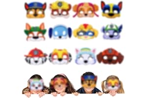 Pianocean 12PCS Kindergeburtstag Party Masken Kinder, Thema Party Dress Up Mädchen Jungen, Rollenspiel Kostüm Geburtstag Dekoration