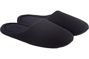 ofoot Womens Indoor Washable Cotton Memory Foam Slippers Ladies Slip-Ons House Shoes Bedroom Sleepers Lightweight Breathable Non Skid Rubber Sole