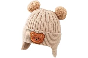 BNOYONERAS Cappello a Maglia Bimbo, Cappello Bambino Invernale, Bambina Cappello Lavorato a Maglia Inverno Caldo Berretto, Bambino Cappello a Maglia, per Bambini Autunno a Prova di Vento 2-4 Anni